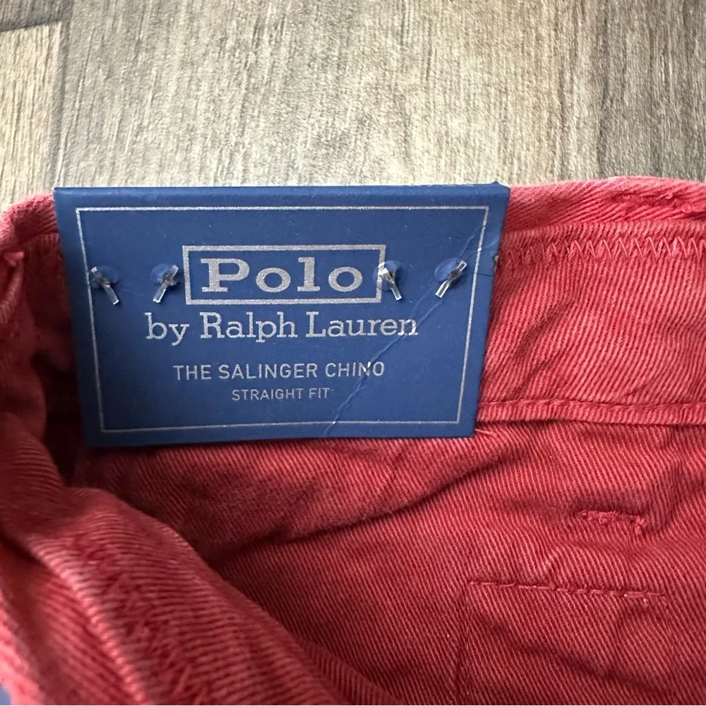 Polo Ralph Lauren Salinger Chino Straight Fit Red Dyed Pants Men Size 38/30